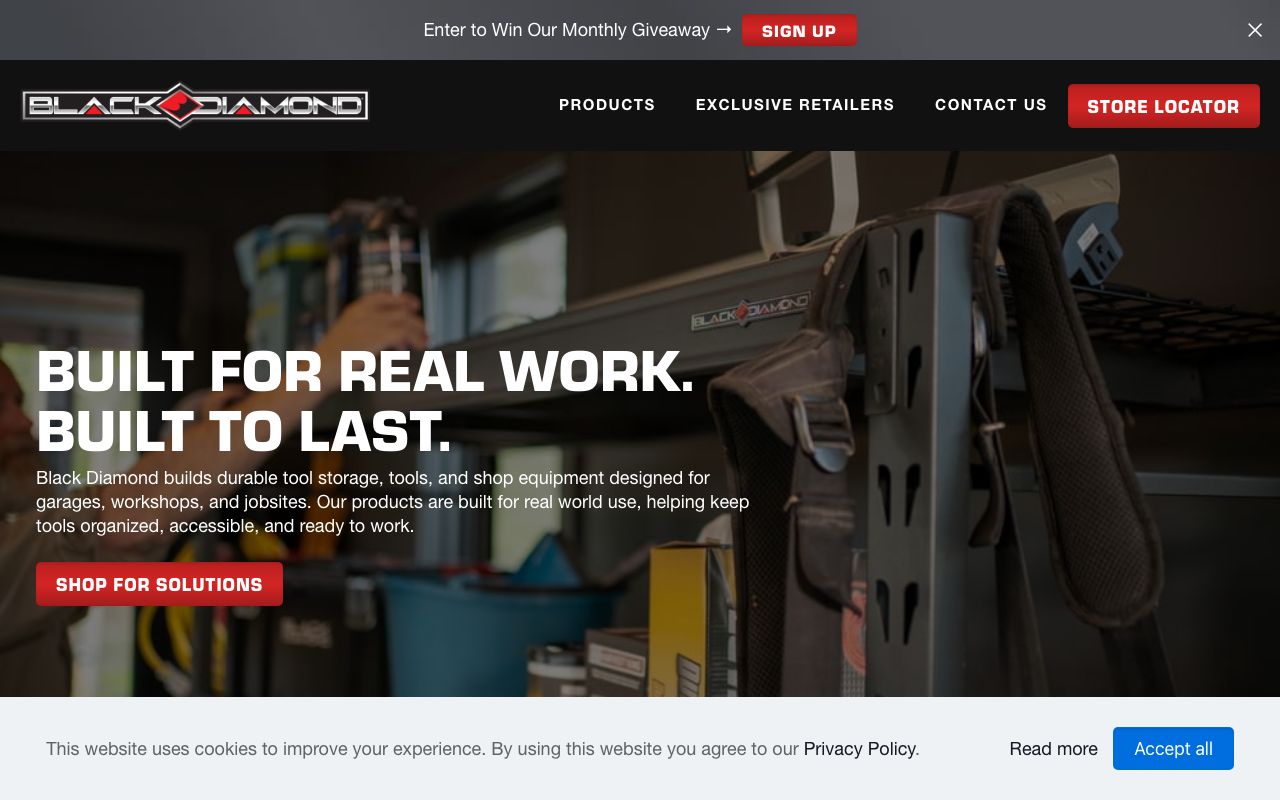 Black Diamond homepage screenshot