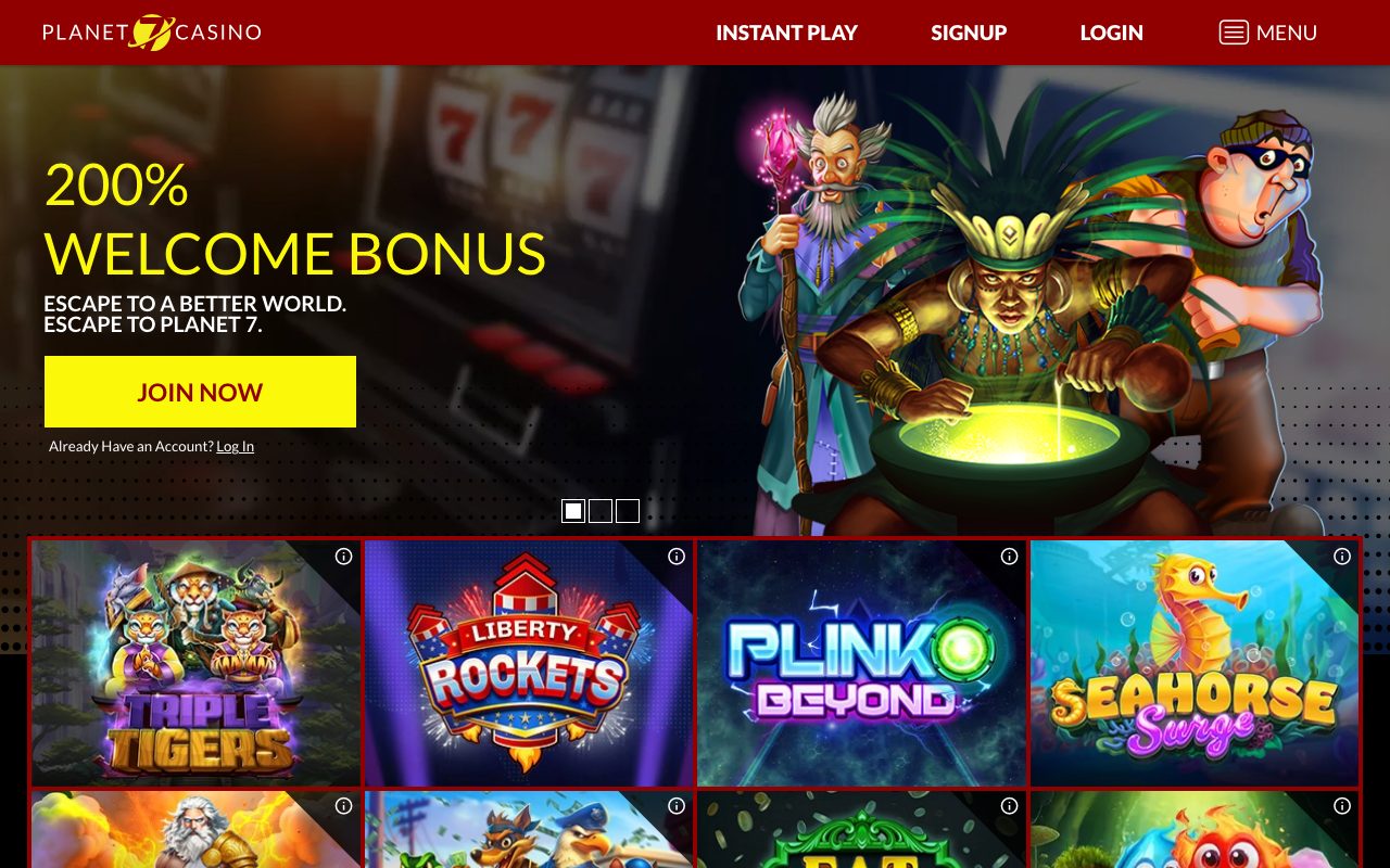 Planet 7 homepage screenshot